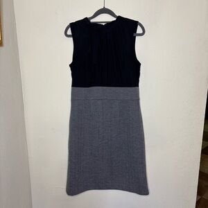 Merona Black and Gray Sheath Midi Dress Crew Neck Sleeveless Size 10